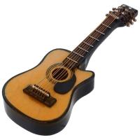 ราคา 1 12 Dollhouse Miniature Music Instrument Acoustic Guitar Yellow and Brown red (19805224624)