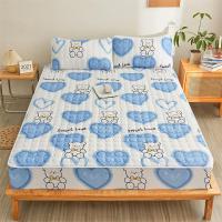 ราคา ผ้าปูเตียงเตียงผ้าผ้าฝ้ายฟอกสีนุ่มผ้าหนางานควิลท์ผ้าคลุมที่นอนเตียงเดี่ยวเตียงคู่การซักด้วยเครื่องผ้ายืดเตียงแบบพอดีสองชั้นพร้อมน้ำ (19461085568)
