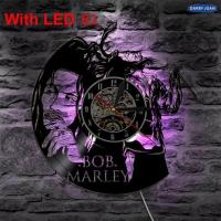 ราคา Hot sell Bob Marley One Love For Reggae Lover Vinyl Clock Led Light Vintage LP Record Handmade Gift Decorative Silhouette Lamp (20486409873)