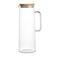 ราคา 1 7L Glass Water Pitcher with Handle Bamboo Lid Heat Resistant Cold Hot Kettle Capacity Tea Pitcher Water Juice Jug (20031902208)