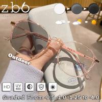 ราคา แว่นสายตาสั้น Photochromic อินเทรนด์เปลี่ยนสีกลางแจ้ง Diopter แว่นตาลบ 0 5 0 75 1 0 125ป้องกันแสงสีฟ้าแว่นสายตาสายตาสั้น (20978287201)