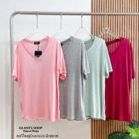 ราคา เสื้อยืดคอวีแขนสั้นผ้าสลาฟ (20335238916)