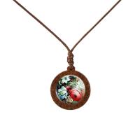 ราคา Yellow Sunflower Flower Butterfly Pattern Glass Cabochon Wood Necklace Fashion Jewelry Sweater Chain Long Necklace Women Gift (18806238397)