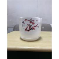 ราคา กระถางต้นไม้ลายดอกไม้จีนกระถางต้นไม้พลาสติกพร้อมถาดรองกระถาง H F (17864163975)