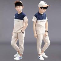 ราคา ชายเสื้อผ้าฤดูร้อนผ้าไหมน้ำแข็งผ้าฝ้ายสูท2022เวอร์ชั่นเกาหลีแขนสั้นนักเรียนใหม่เสื้อผ้าเด็กชายฤดูร้อนเสื้อผ้ากีฬา (15569330656)