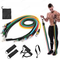 ราคา rifeikai 11pcs TPE Resistance Bands Set Resistance Bands With Door Anchor Handles Carry Bag Legs Ankle Straps Exercise Bands Workout Bands For Home Gym Fitness Yoga Pilates Suitable For Beginners (204