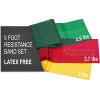 ราคา THERABAND Resistance Bands Set Professional Non Latex Elastic Band For Upper Lower Body Exercise Strength Training without Weights Physical Therapy Pilates Rehab Yellow Red Green Beginner (20005541615