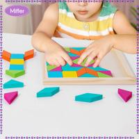 ราคา Miffer Kids Tangram Educational Toys Montessori Toys Wooden Pattern Blocks for Kindergarten Classroom Toddlers Boys Girls Birthday Gifts (20694945001)