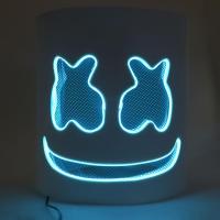 ราคา Halloween LED Light Up Marshmallow DJ Mask Headgear Marshmello Helmet EVA Bar Carnival Props OCT (20604256310)