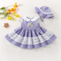 ราคา ชุดเดรสแขนกุดคอตุ๊กตาลายสก๊อตมีหมวกลายดอกเดซี่สีเหลืองสีม่วงสีชมพูสไตล์เกาหลีสำหรับเด็กผู้หญิงอายุ1 2ขวบ2ชิ้นค่ะ (15830884591)