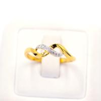 ราคา Happy Jewelry แหวนคลื่น ฝังเพชรเป็นเส้น ไขว้กันคล้ายเลย 8 Infinity ทองแท้ 9k 37 5 เพชรเกสร ME919 (17014370481)