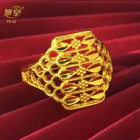 ราคา เวียดนามทรายทองทองแดงบริสุทธิ์ชุบ 24k แหวนเปิดมังกรทองแท้และนกฟีนิกซ์ แหวนใบไม้คู่รัก (19561769240)