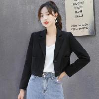 ราคา เสื้อสูทตัวสั้นสีดำสำหรับคนตัวเล็กเสื้อสูทลำลองสไตล์เกาหลีแบบใหม่ฤดูใบไม้ผลิและฤดูใบไม้ร่วง2023มีออร่าใส่ทำงานสำหรับผู้หญิง (20723881265)