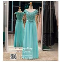 ราคา PF053 ชุดราตรียาวมีแขน ชุดไปงานแต่งกลางคืน คนอ้วนใส่สวย dressy day (19303218704)