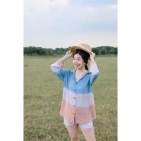 ราคา ชุดเซ็ตเสื้อเชิ้ตมัดย้อม กางเกงขาสั้นเอวยางยืด (19999469041)