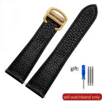 ราคา Litchi สายหนังสำหรับ Cartier TANK SOLO RONDE DE Lychee Grain สายหนัง20 23 25มม นาฬิกา Accessories (16887241486)
