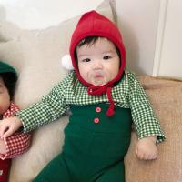 ราคา ชุดนอนคริสต์มาส Onesies สำหรับเด็กทารกเด็กผู้หญิงของขวัญน่ารักเกาหลีรุ่นผ้าฝ้ายลายสก๊อตแขนยาวสามชิ้นชุด (16610498155)
