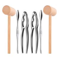 ราคา 6Pcs Seafood Tools Set Including 2 Forks 2 Lobster Crackers Nut Cracker Crab Crackersand 2 Lobster Crab Mallets (12452228177)