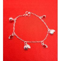 ราคา สร้อยข้อมือเด็ก ผู้ใหญ่เงินแท้ ห้อยแอปเปิ้ลพลอย (8137686986)