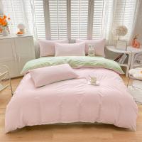 ราคา สีทึบผ้าฝ้ายฟอกสีแบบพรีเมี่ยมปลอกผ้านวมแบบธรรมดาปลอกผ้านวมผ้าปูที่นอนปลอกหมอนชุดเครื่องนอนนุ่มๆลายตารางผ้านวมใส่สบายพร้อมซิปผ้าปูที่นอนปลอกหมอน3 4ชิ้น (19438384185)