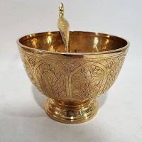 ราคา ขันทองเหลืองตักบาตร ขาเกลียวตอกลายรวงข้าว ทัพพี ขนาดต่างๆ (14658748079)