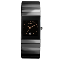 ราคา OUPAI เก่าแฟชั่นสีดำเซรามิกสี่เหลี่ยมผืนผ้านาฬิกาผู้ชายธุรกิจบางเฉียบคลาสสิก Ra80030Do กันน้ำป้องกันรอยขีดข่วนนาฬิกาข้อมือ (14316091390)