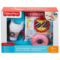 ราคา Fisher Price ของเล่นอาหารเช้า ยางกัดถ้วยกาแฟ โดนัทแสนอร่อย หนังสือพิมพ์น่าสัมผัส On The Go Breakfast ของแท้ (13320684723)