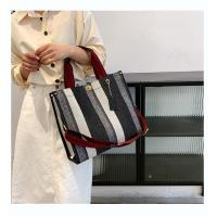 ราคา Canvas Bags For Women New Womens Big Capacity Purses Stripe Handbag Designer Tote Shopper Shoulder Bag Crossbody Bag for Women (19955777732)