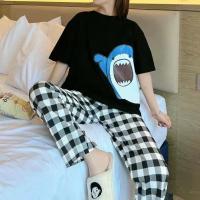 ราคา ชุดเชทเสื้อแขนสั้น กางเกงขายาวลายสก๊อต เด็กโต ผู้ใหญ่ (18655304047)