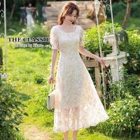 ราคา M 2XL The classic เดรสยาวดิ้นทอง ใช้ผ้าเนื้อดีปักลวดลายด้วยไหมดิ้นทอง ปักแน่นลายชัดสวย ช่วงล่างยาวพริ้ว (17730473404)