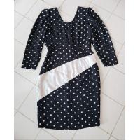 ราคา เดรสทำงาน เดรสเกาหลีสีดำลายจุด ซิปหลัง Size M (15136031421)