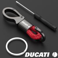 ราคา สำหรับ DUCATI HYPERMOTARD MONSTER MONSTER821 MULTISTRADA SCRAMBLER SUPERSPDRT รถจักรยานยนต์แฟชั่นโลหะพวงกุญแจหนัง Anti Lost โลโก้ Keyholder พวงกุญแจ (8927159731)