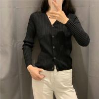 ราคา UNIqlo Youjia 2021ฤดูใบไม้ร่วงUjia Worsted Merino Woolเสื้อกันหนาวRibbed Vคอถักเสื้อสเวตเตอร์ถักเสื้อแขนยาวหญิง 443843 (20367491202)