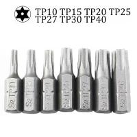 ราคา 10ชิ้น ล็อต25มม ไขควงไขควง Torx พร้อม T10 T15 T20 T25 T27 T30 T40 1 4นิ้ว Hex Shank ไขควงไฟฟ้าดอกไขควงหัวจีบชุด (17125872897)