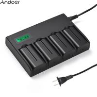 ราคา Andoer เครื่องชาร์จแบตเตอรี่ NP F550 4แท่นชาร์จแบตเตอรี่พร้อมตัวชี้วัด LED 4ชิ้นแบตเตอรี่ NP F550 7 4V 2200MAh ใช้ได้กับ Sony NP F970 NP F960 NP F950 NP F930 NP F770 NP F750 NP F570 NP F550 (205708676