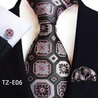 ราคา ชุดเนคไทผ้าไหมลายดอกไม้สีดำสำหรับผู้ชายชุดแหวนเงินรูปสี่เหลี่ยมกระเป๋าเนคไทเนคไทสีทองลายดอกไม้หรูหราทำจากผ้าไหม100 (19960669465)