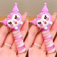 ราคา Sanhez ยางมัดผมสายโทรศัพท์2ชิ้นสำหรับเด็กผู้หญิงสไตล์เกาหลีมัด Spiral Rambut ตรงมัดผมสำหรับเด็กสายรุ้งโบว์ไข่มุก (20458057858)