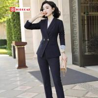 ราคา ชุดสูทผู้หญิง และกางเกง ลายทาง มีปกและไม่มีปก (15877294173)