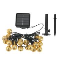 ราคา LED String Light Moroccan Metal Ball Solar Power Christmas Garland Lamp String for Bedroom Garden Decoration (20749171488)