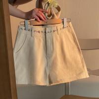 ราคา CODWind Moon 12 กางเกงยีนขาสั้น เอวสูง ทรงเอ ทรงหลวม ปักลายดอกไม้ แฟชั่นฤดูร้อน สําหรับสตรี (19769932325)