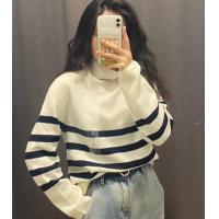 ราคา Uniqlo หญิงขี้เกียจขี้เกียจในฤดูใบไม้ร่วงและฤดูหนาวของลมเดียวลายเสื้อกันหนาวคอเต่าแขนยาว Pullovers เสื้อถัก454697 (17576417906)