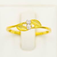 ราคา Happy Jewelry แหวนเพชร2เม็ด ใบไม้2ใบ ทองแท้ 9k 37 5 เพชรเกสร ME647 (20765455662)