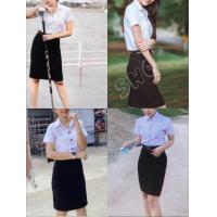 ราคา กระโปรงทรงเอ ผ้าฮานาโกะ ผ้ายืดเก็บทรงสวย ยาว22 24 ผ่าผ่าหลังทับ เอว23 45 (11225886716)
