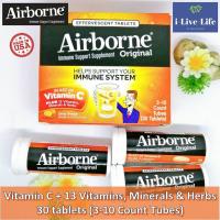 ราคา วิตามินซี เม็ดฟู่ Original Immune Support Blast of Vitamin C Zesty Orange 3 Tubes 10 Tablets Each AirBorne (9102288036)