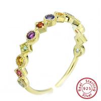 ราคา Kiss Mandy แหวนสายรุ้งเงินสเตอร์ลิง925แท้14K ชุบทองปรับได้สำหรับผู้หญิงแหวนแต่งงานวางซ้อนกันได้ EQR14ของขวัญ (21170153669)