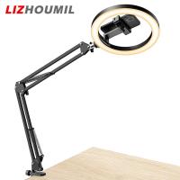 ราคา LIZHOUMIL แหวนไฟแหวนไฟเซลฟี่เหนือศีรษะพร้อมขาตั้งที่วางโทรศัพท์มือถือพกพาได้10 โคมไฟ LED วงกลมพร้อมรีโมทคอนโทรลสำหรับการบันทึกวิดีโอสตรีมสด (20372545422)