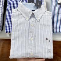 ราคา ซื้อ Tommy Tommy Hilfiger เสื้อผ้าฝ้าย Oxford แขนยาวเสื้อเชิ้ตมีลายแท้ซื้อเสื้อผ้าผู้ชาย (9760244126)