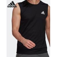 ราคา ADIDASเนื้อผ้าดีคุณภาพสูงเสื้อกล้ามผ้าฝ้ายแท้แขนกุดสำหรับบุรุษและสตรีคอกลมสำหรับออกกำลังกายกีฬาหลวมลำลองสีทึบ Bottoming (20940725721)