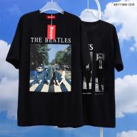 ราคา เสื้อยืดสีดำสกรีนลายหน้า หลัง ลาย the beatles (20575577123)