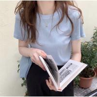 ราคา เสื้อยืดคอกลมแขนสั้น สีพาสเทล (17546924135)